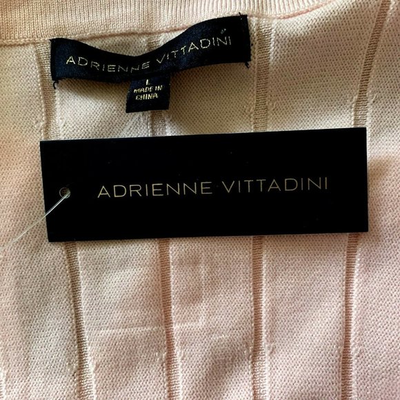 NWT Adrienne Vittadini pink striped texture rayon blend sweater size L - Picture 12 of 12